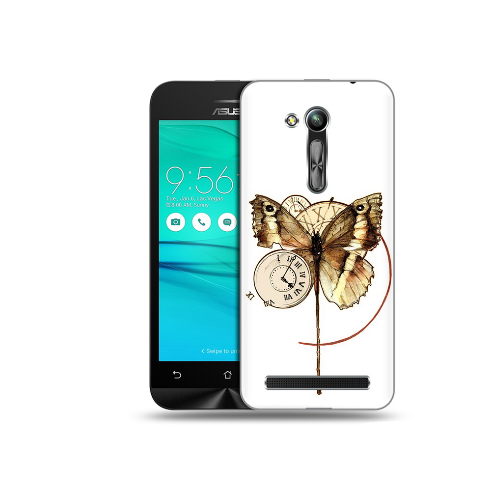 Чехол MyPads Tocco для Asus ZenFone Go (ZB452KG) старинные часы с бабочкой