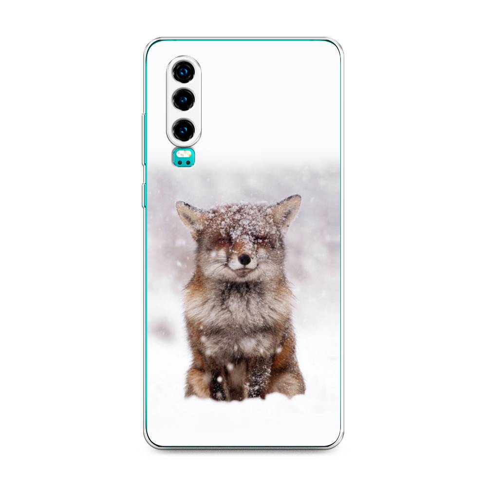 

Чехол на Huawei P30 "Зимняя лиса", Белый;серый;коричневый, 68550-1