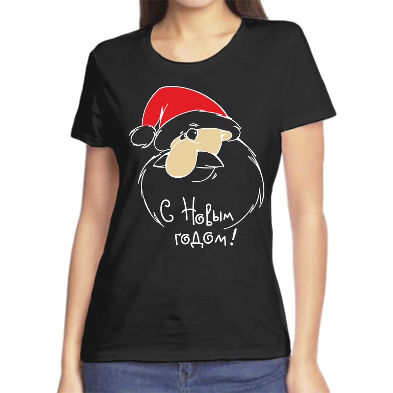 

Футболка женская черная 56 р-р новогодняя с новым годом 7, Черный, fzh_s_novym_godom_23_