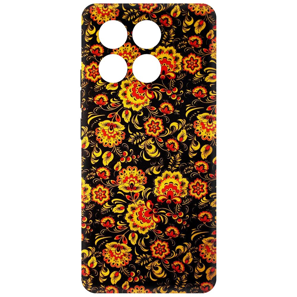 

Чехол-накладка Krutoff Soft Case Хохлома для Poco X6 Pro черный