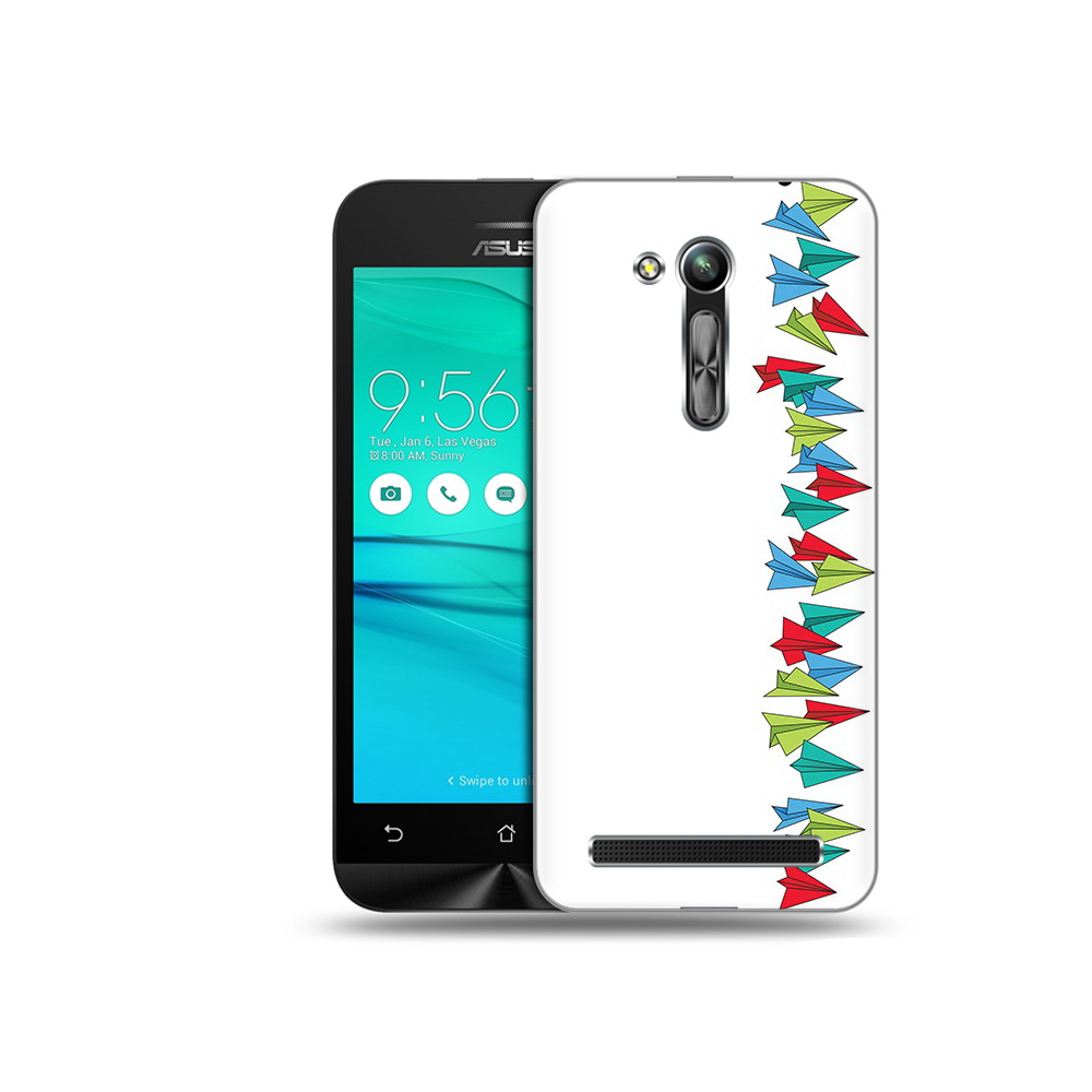 

Чехол MyPads Tocco для Asus ZenFone Go (ZB452KG) самолетики из листочков, Прозрачный, Tocco