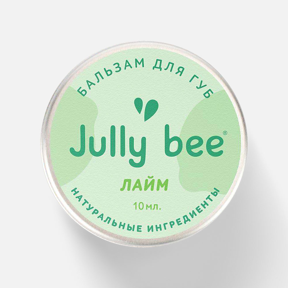 Бальзам для губ Jully bee, натуральный, заживляющий, лайм, 10 мл