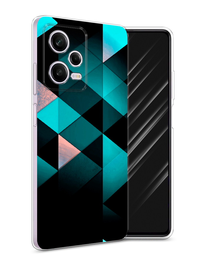 

Чехол Awog на Xiaomi Redmi Note 12 Pro "Геометрия 16", Голубой;черный, 317050-3