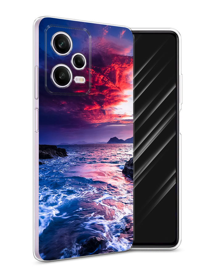 

Чехол Awog на Xiaomi Redmi Note 12 Pro "Волны 1", Розовый;синий, 317050-4