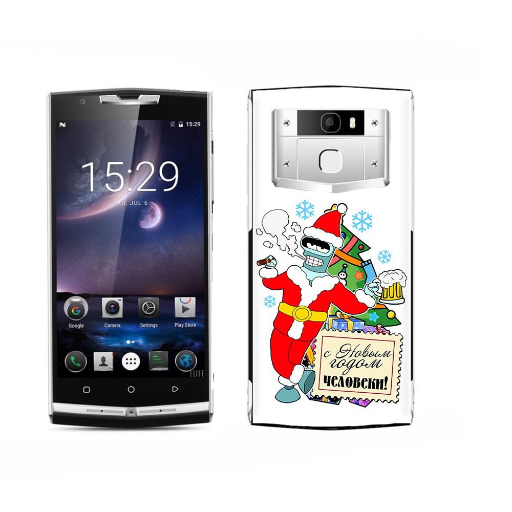 

Чехол MyPads Tocco для Oukitel K15 Plus С новым годом человеки, Прозрачный, Tocco