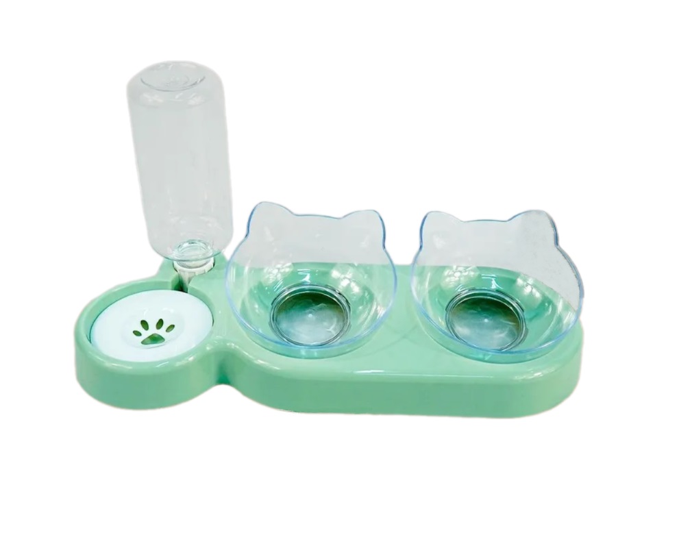 

Поилка для животных CatBand с автоподачей и мисками, Зеленый, bottle2green