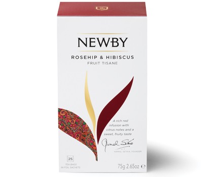 фото Фруктовый чай newby rosehip & hibiscus в пакетиках 3 г 25 шт