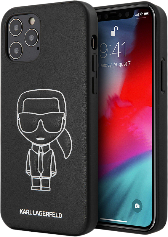 Чехол Karl Lagerfeld Ikonik Outline (KLHCP12MPCUIKWH) для iPhone 12/12 Pro (Black/White)