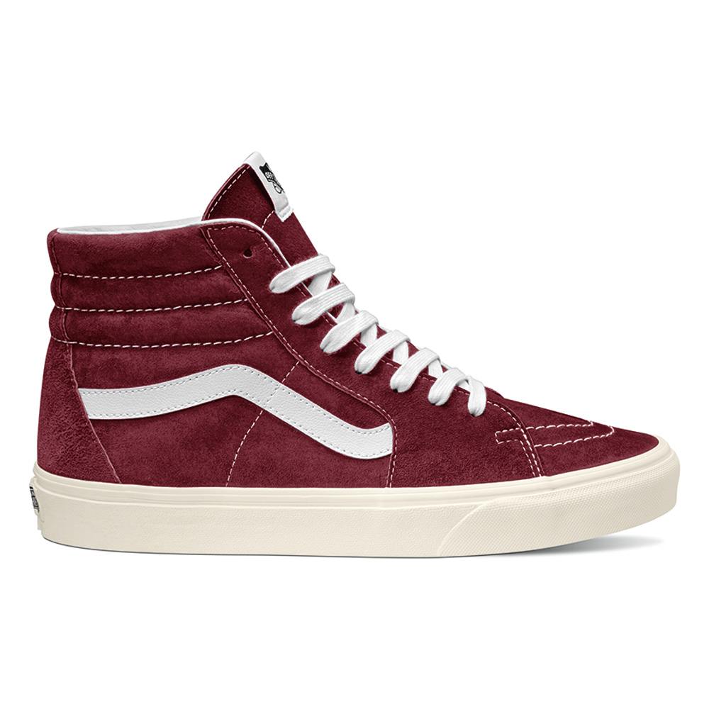 фото Кеды женские vans ua sk8-hi (pig suede)pome бордовые 5 uk