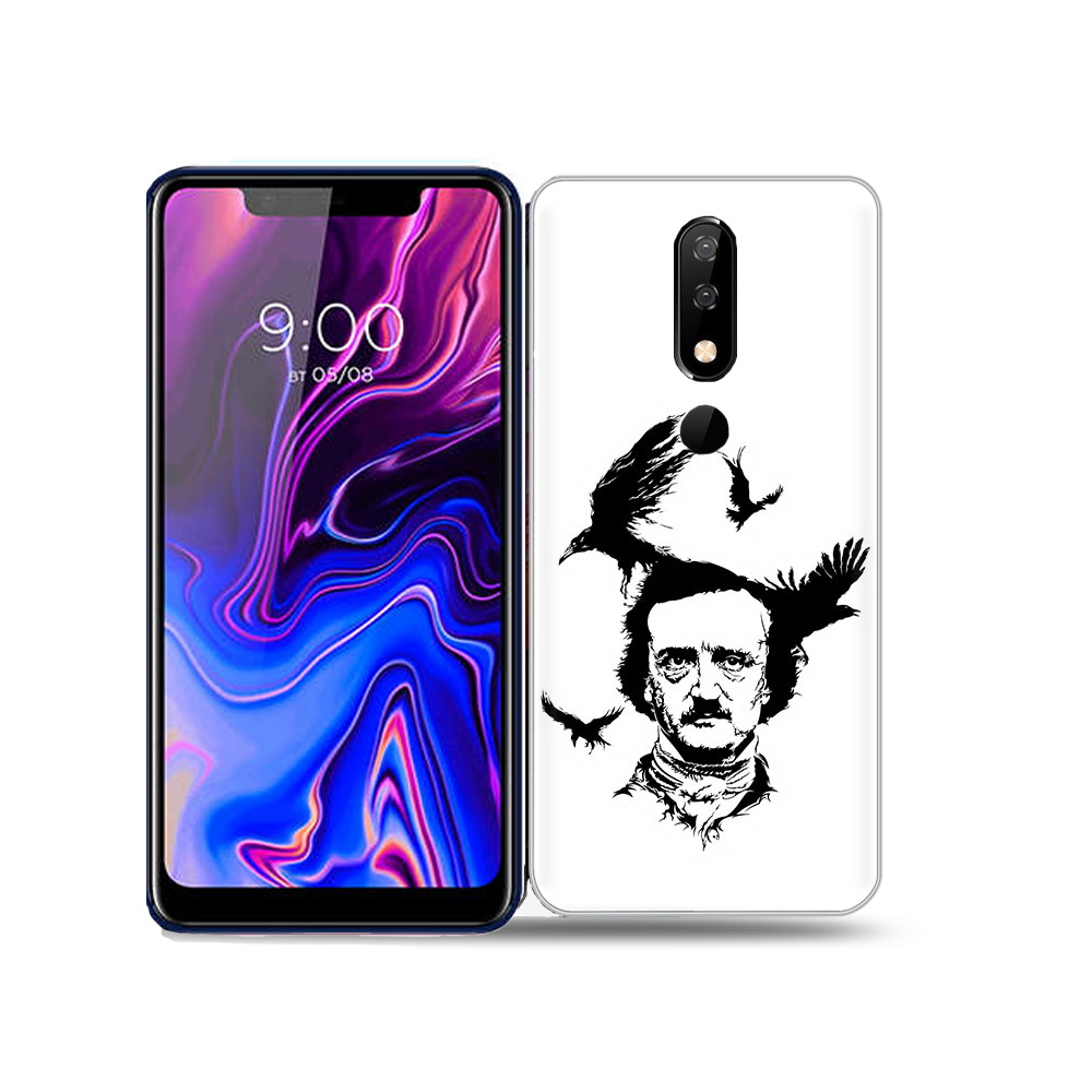 

Чехол MyPads Tocco для BQ 5732L Эдгар Аллан черно белый, Прозрачный, Tocco