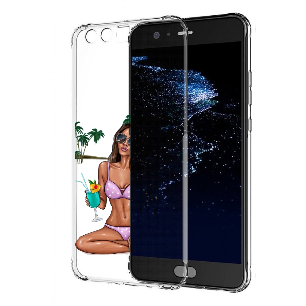 Чехол бампер MyPads Гавайская-девушка женский для Huawei P10 Plu