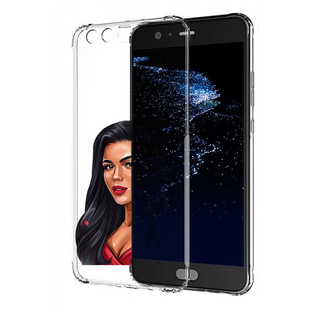 

Чехол бампер MyPads Брюнетка-в-красном-платье для Huawei P10 Plu, Прозрачный, Tocco