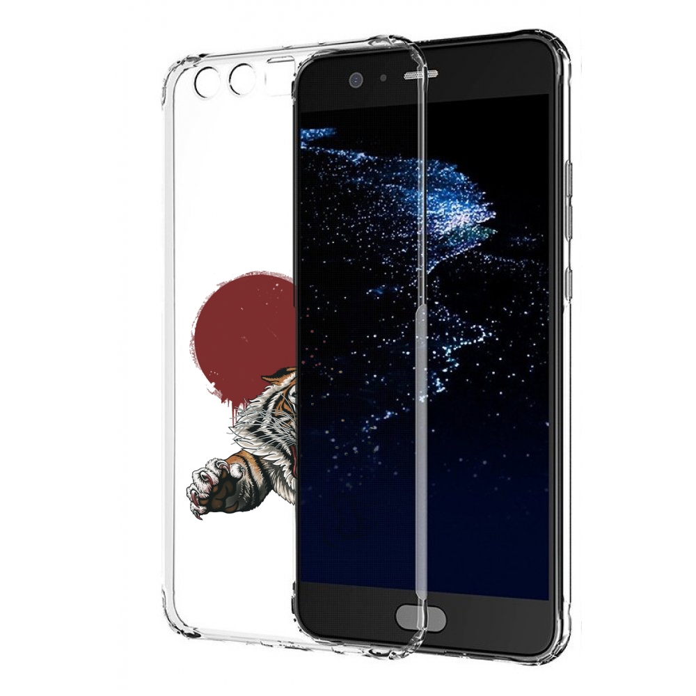 Чехол бампер MyPads Бросок тигра для Huawei P10 Plus противоударный