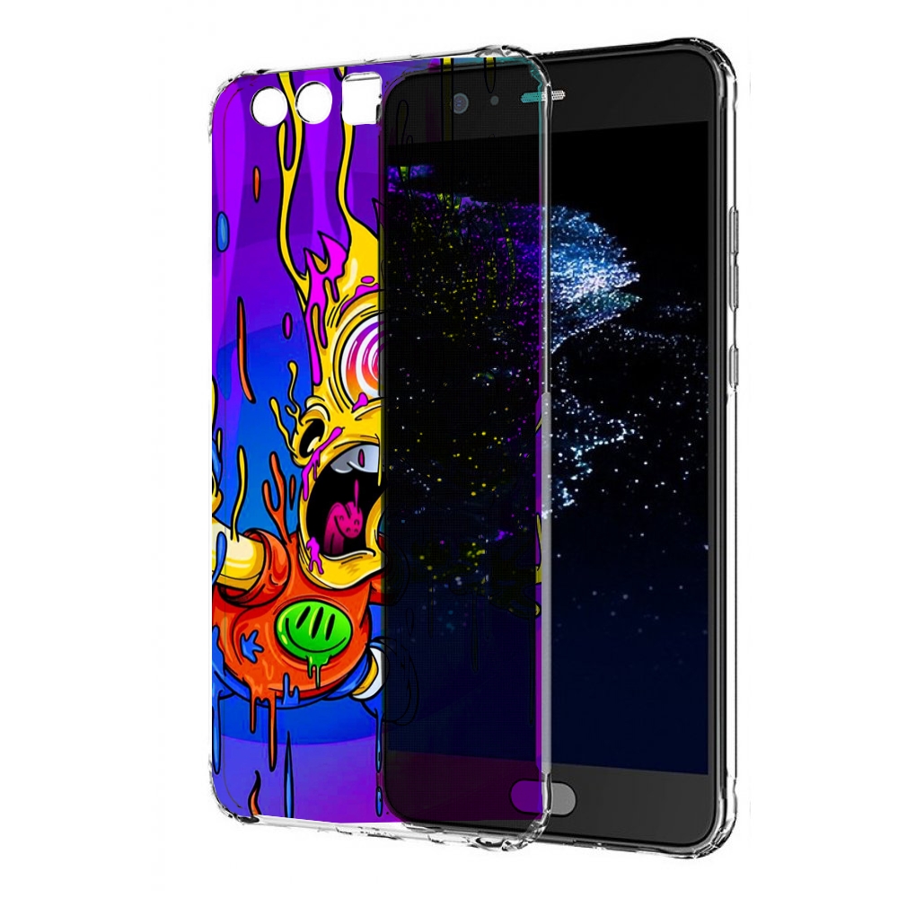 

Чехол бампер MyPads Барт-арт-стрит для Huawei P10 Plus противоуд, Прозрачный, Tocco