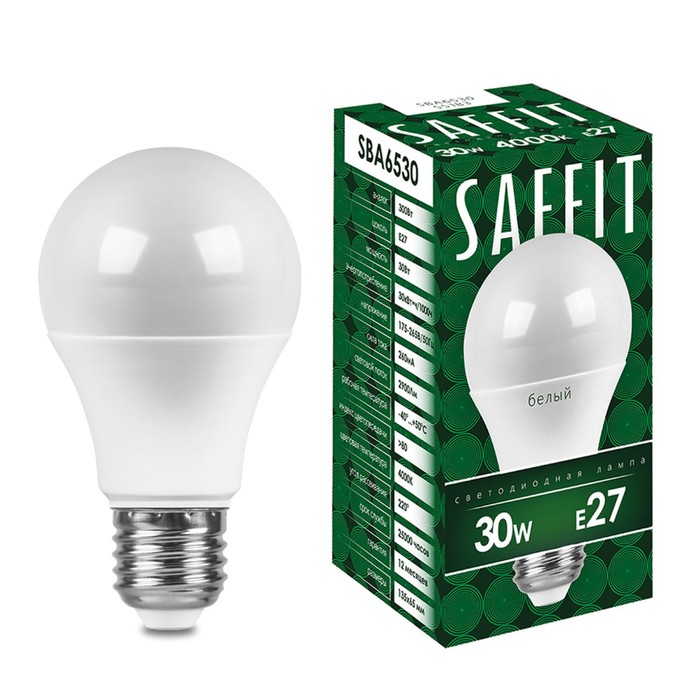 

Лампа светодиодная SAFFIT, 30W 230V E27 2700K A65, SBA6530