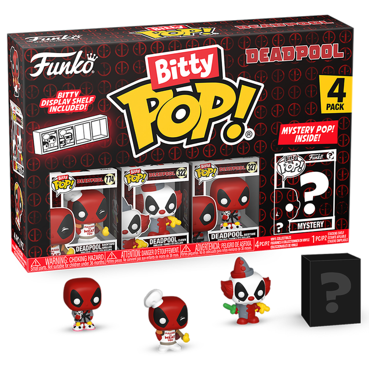 

Фигурка Funko Bitty POP! Deadpool Backyard Griller+Clown+Bedtime+Mystery 84959, 84959