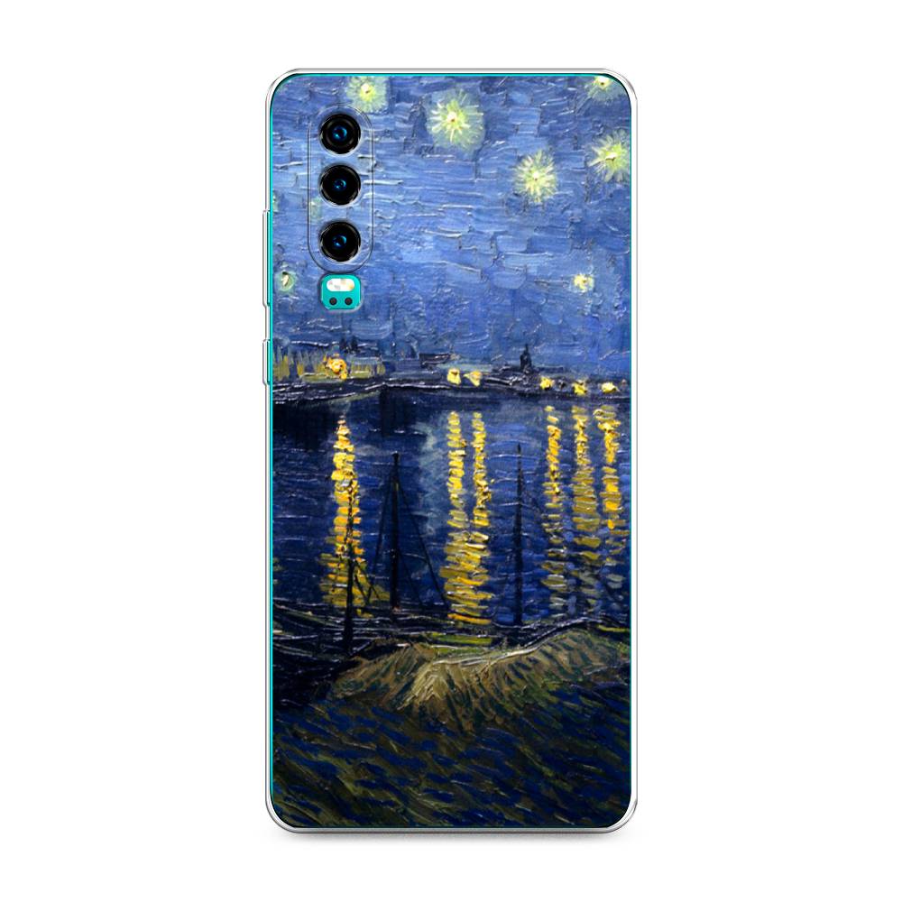 

Чехол на Huawei P30 "Звездная ночь над Роной", Синий;желтый, 68550-4