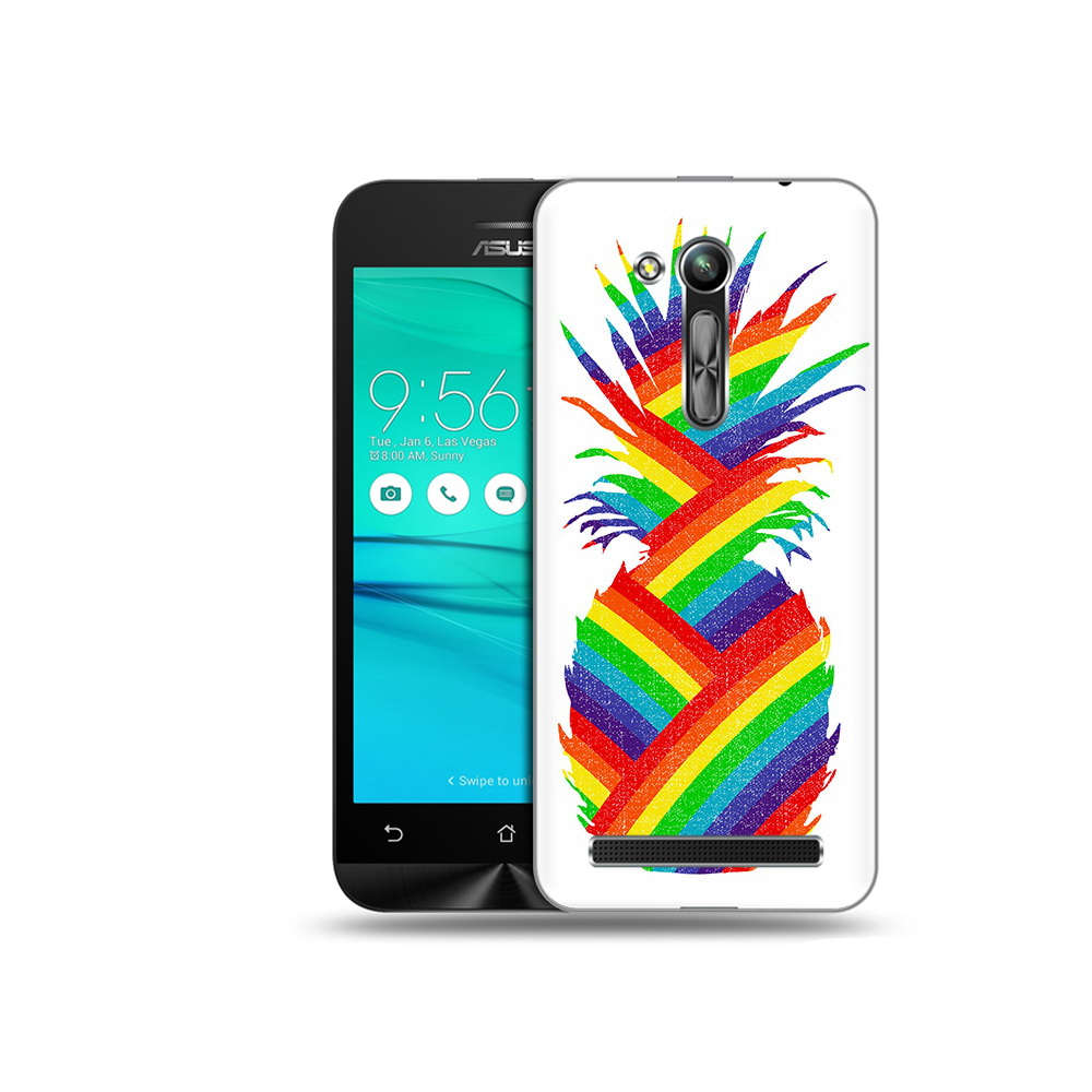 Чехол MyPads Tocco для Asus ZenFone Go (ZB452KG) радужный ананас