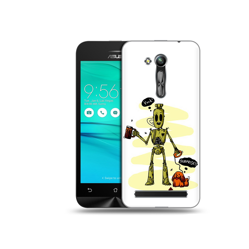 

Чехол MyPads Tocco для Asus ZenFone Go (ZB452KG) прикольный робот, Прозрачный, Tocco