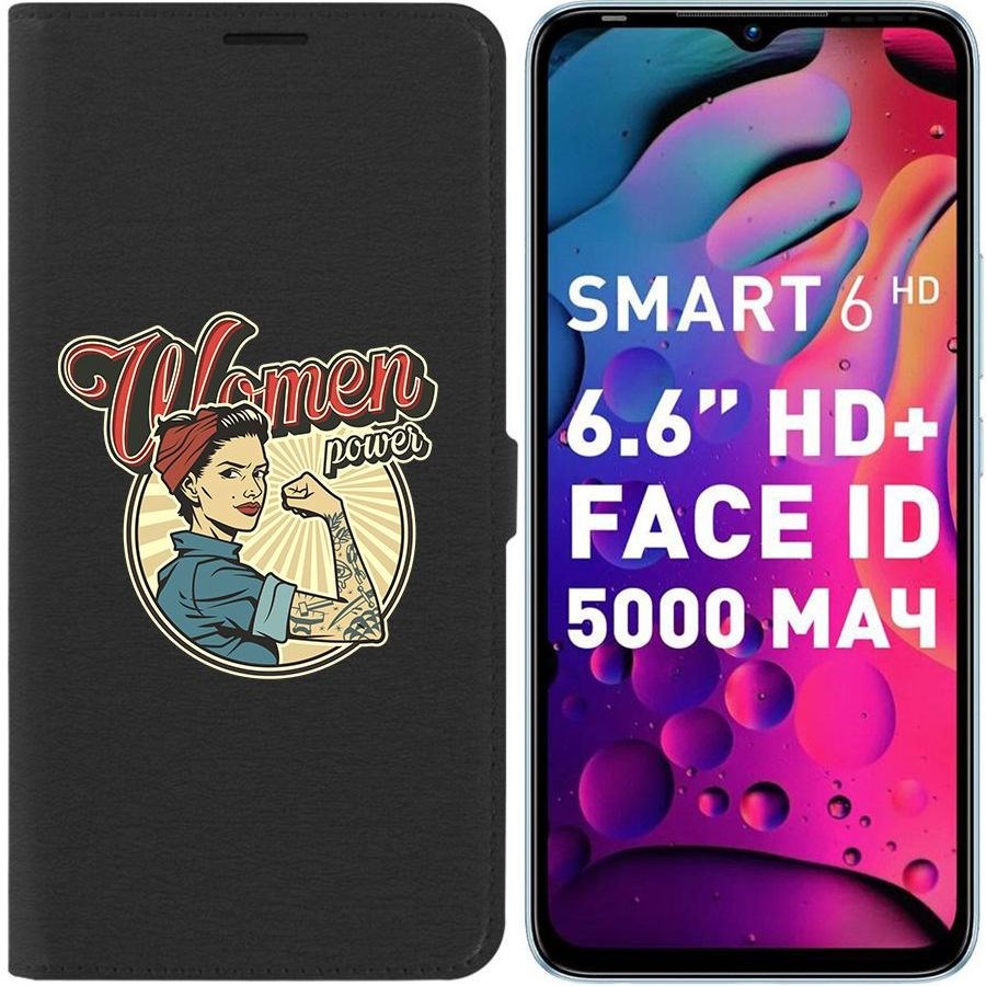 

Чехол-книжка Eco для Infinix Smart 6 Women Power (черный)