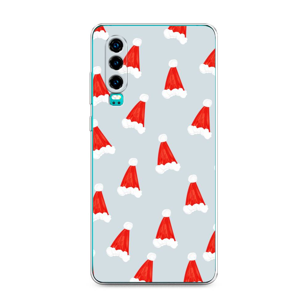 

Чехол на Huawei P30 "Новогодние шапочки", Белый;красный;серый, 68550-5