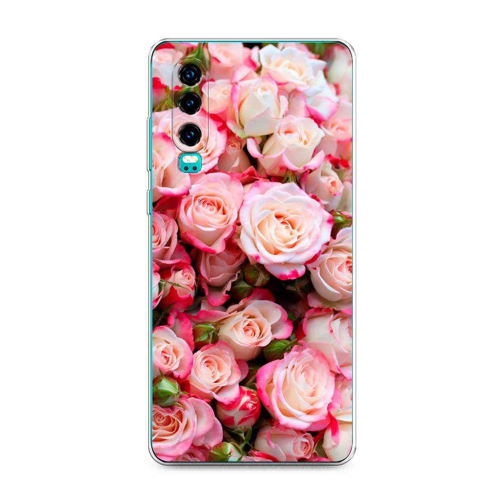 

Чехол на Huawei P30 "Много роз", Розовый, 68550-2