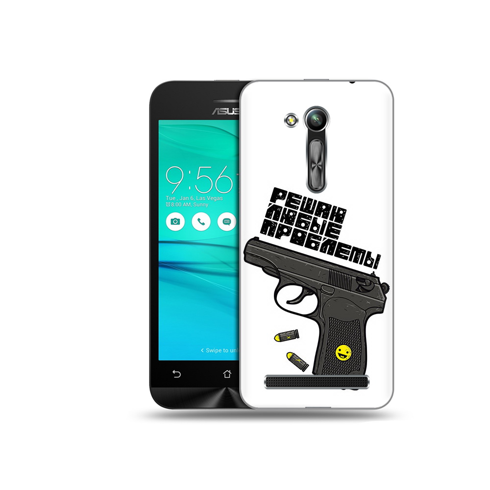 

Чехол MyPads Tocco для Asus ZenFone Go (ZB452KG) пистолет против проблем, Прозрачный, Tocco