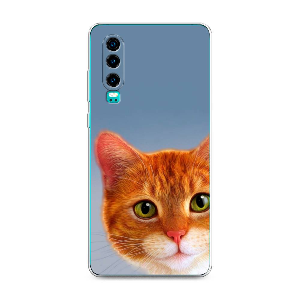 

Чехол на Huawei P30 "Любопытный котик", Коричневый, 68550-1