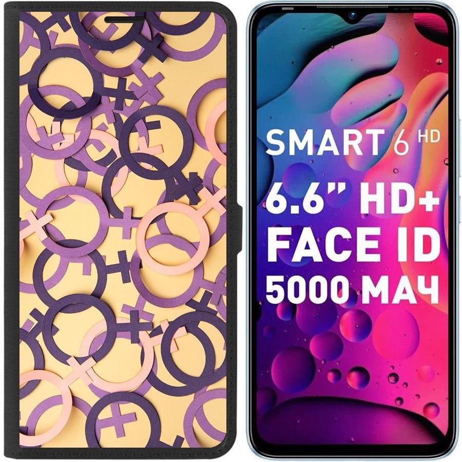 

Чехол-книжка Eco для Infinix Smart 6 Женское начало (черный)