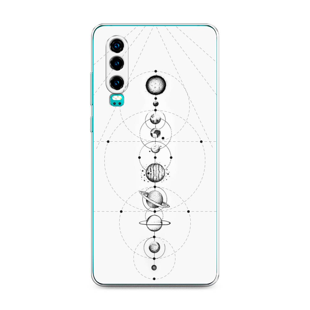 

Чехол на Huawei P30 "Парад планет", Серый, 68550-2