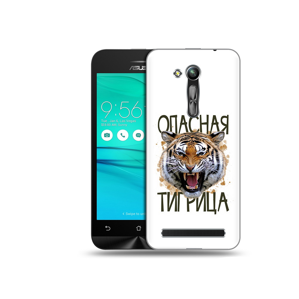 

Чехол MyPads Tocco для Asus ZenFone Go (ZB452KG) опасная тигрица, Прозрачный, Tocco