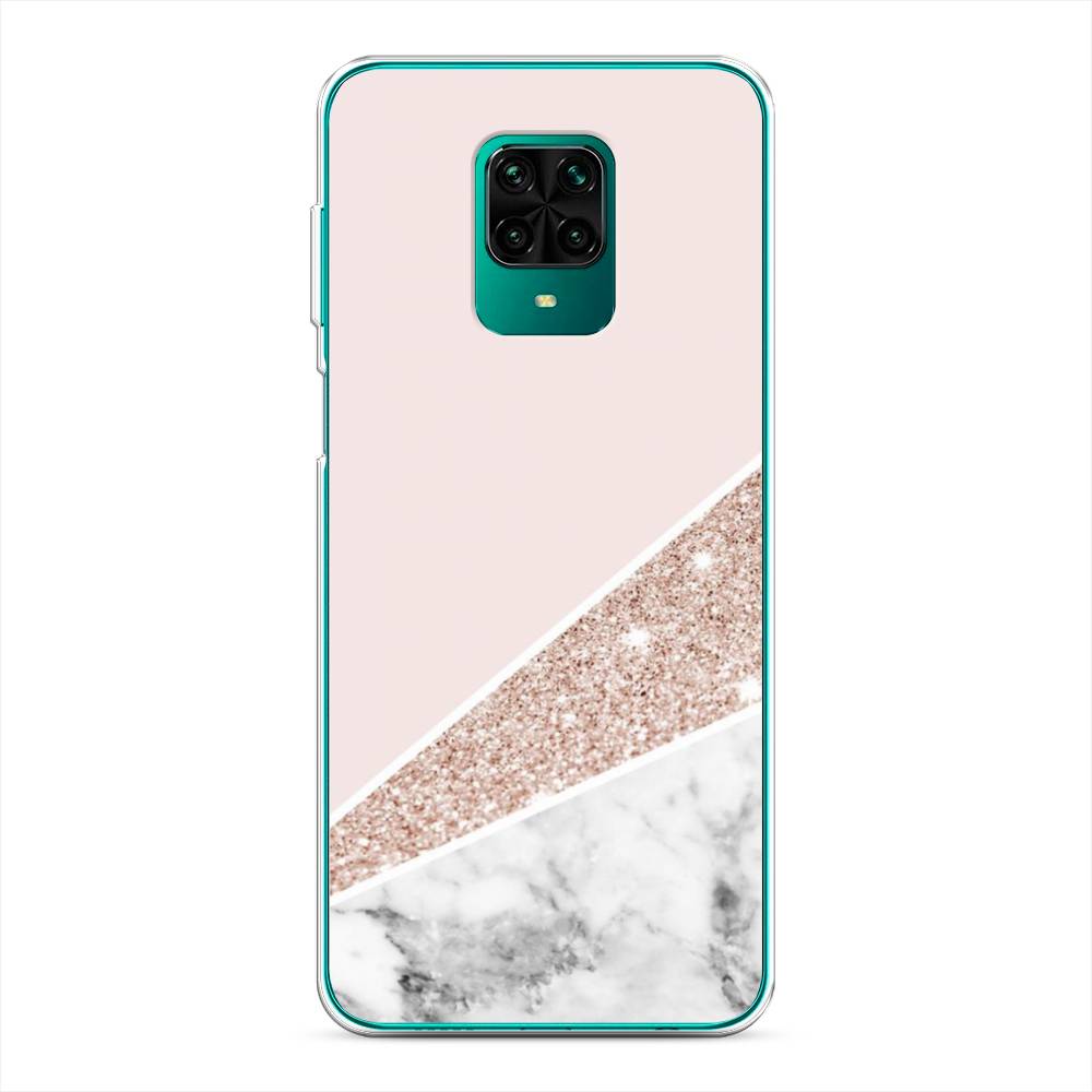 

Чехол для Xiaomi Redmi Note 9 Pro/9S "Блестящий розовый мрамор", 38050-3