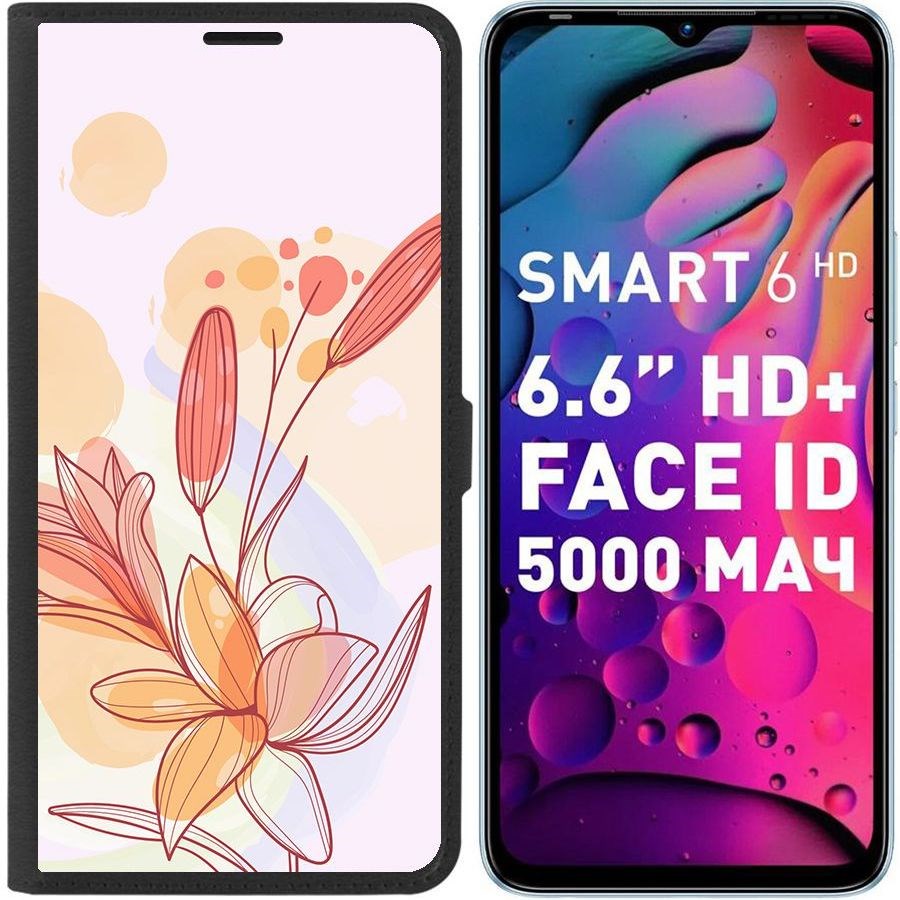 

Чехол-книжка Eco для Infinix Smart 6 Фантазия (черный)