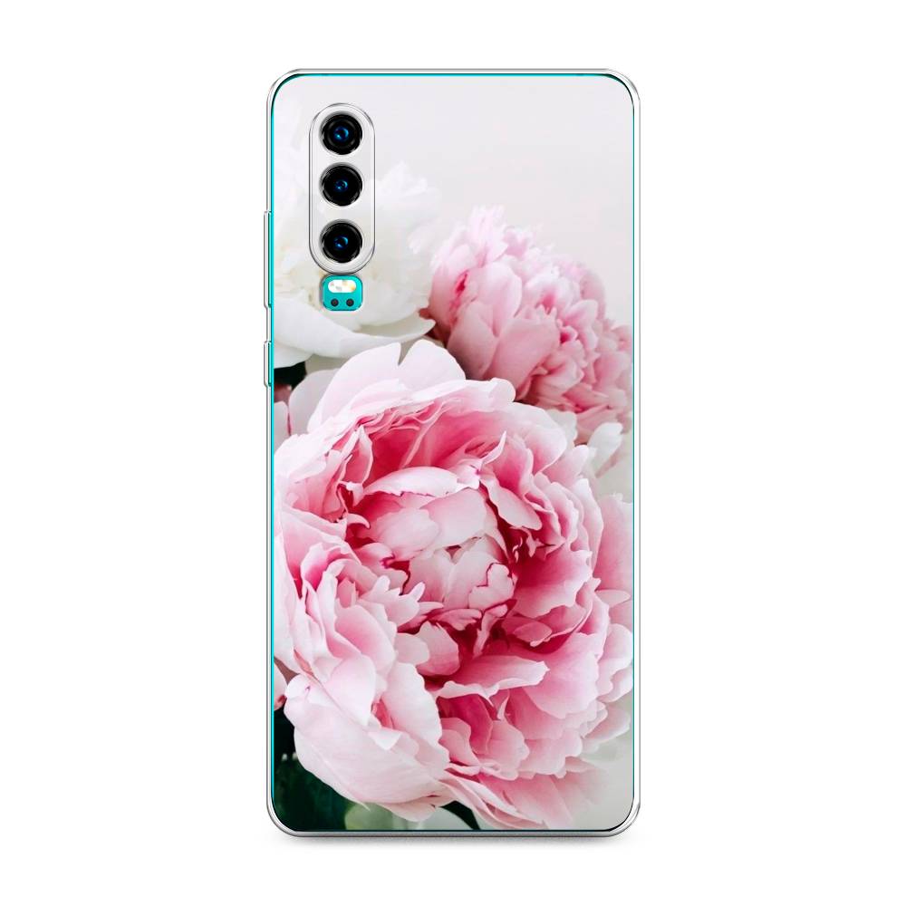 

Чехол на Huawei P30 "Розовые и белые пионы", Розовый;белый, 68550-2
