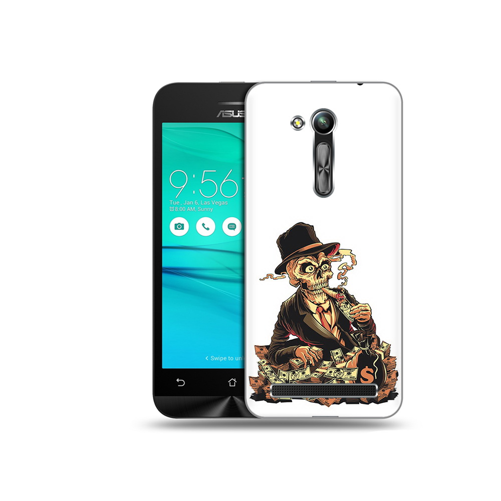 

Чехол MyPads Tocco для Asus ZenFone Go (ZB452KG) нарисованный череп с сигаретой, Прозрачный, Tocco