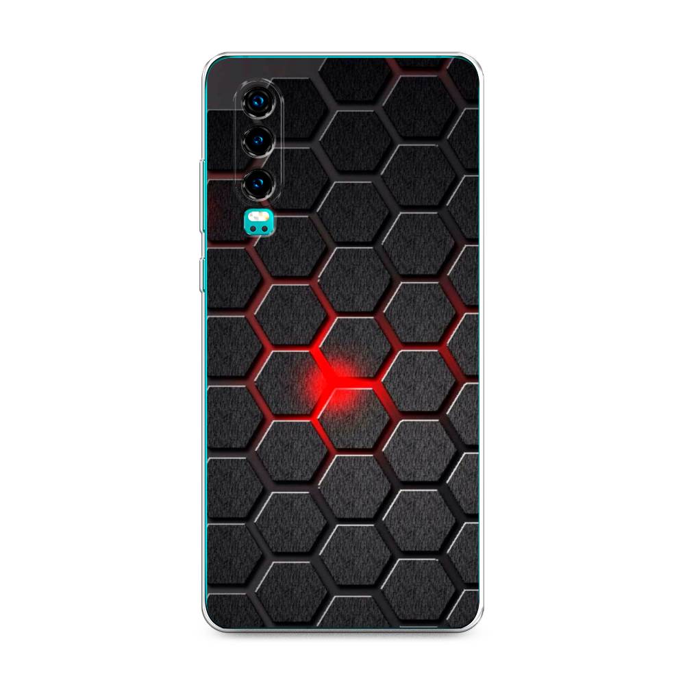 

Чехол на Huawei P30 "Соты красные", Красный;черный;серый, 68550-3