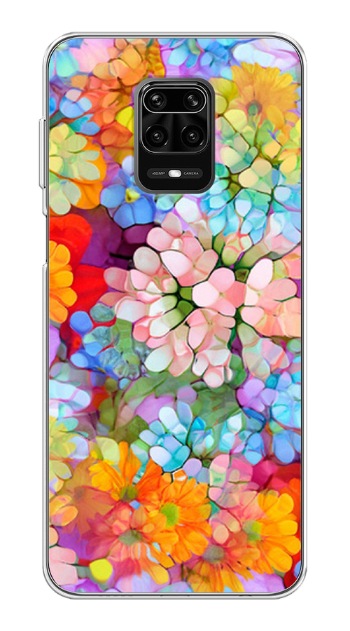 

Чехол на Xiaomi Redmi Note 9 Pro/9S "Цветы витраж", Оранжевый;розовый;голубой, 38050-3