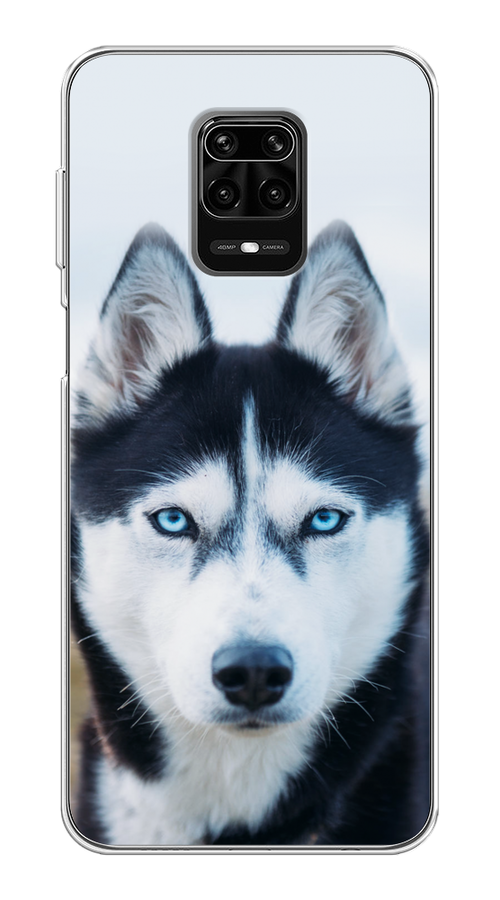 

Чехол на Xiaomi Redmi Note 9 Pro/9S "Хаски 2", Синий;белый, 38050-1