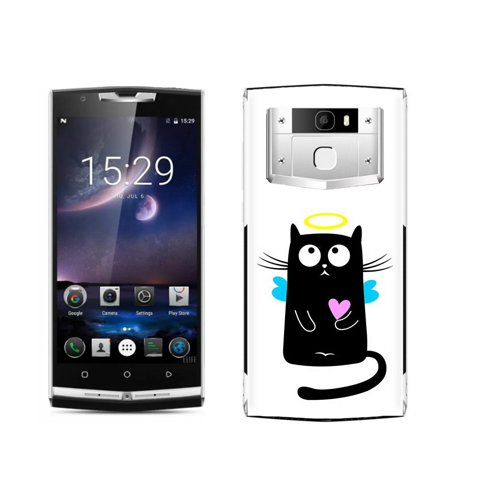 

Чехол MyPads Tocco для Oukitel K10000 Pro Кот ангелок, Прозрачный, Tocco