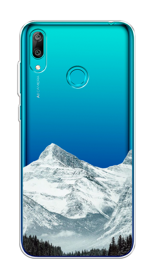 

Чехол на Huawei Y7 2019 "Горы арт 1", Белый;зеленый, 68450-2