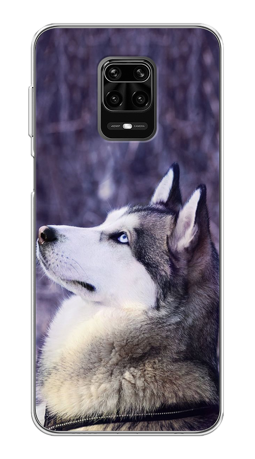 

Чехол на Xiaomi Redmi Note 9 Pro/9S "Хаски 1", Фиолетовый;белый, 38050-1