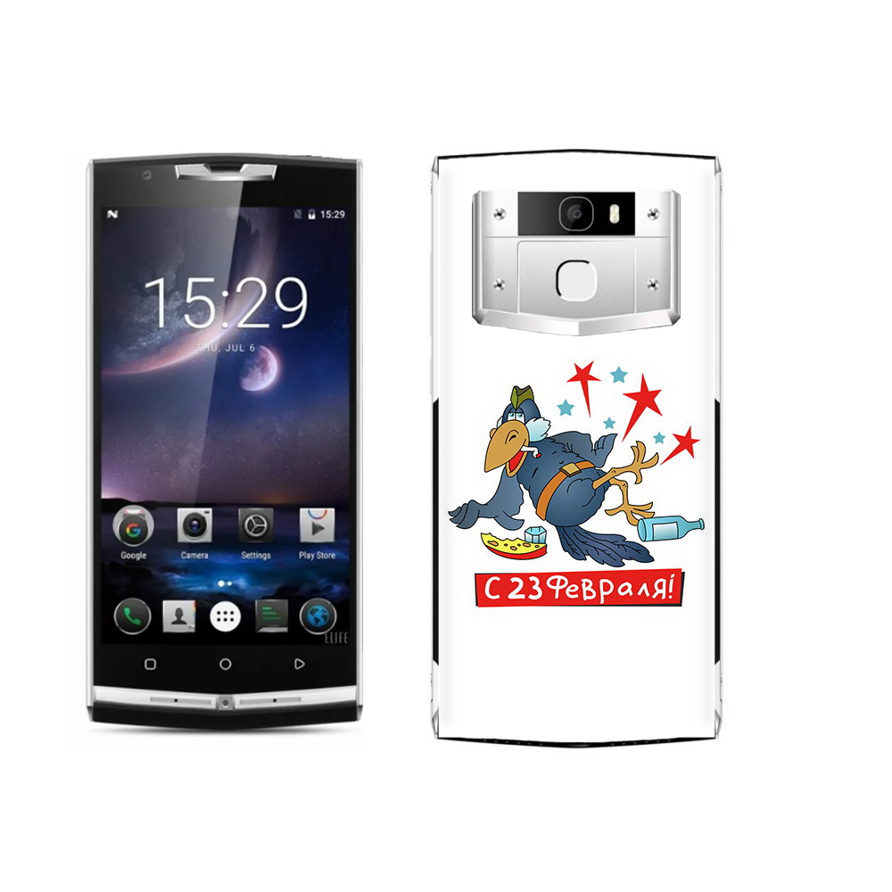 

Чехол MyPads Tocco для Oukitel K10000 Pro 23 февраля веселая птица, Прозрачный, Tocco