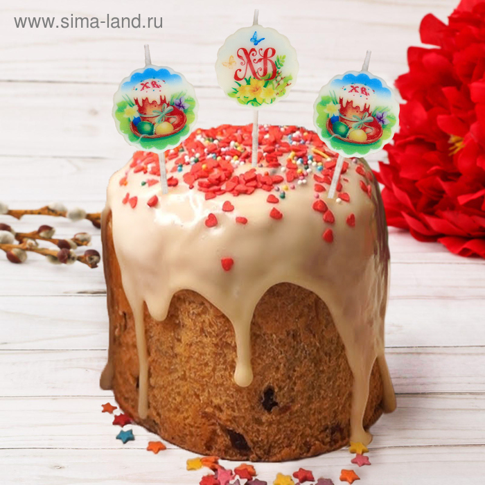 

Набор свечей для кулича Пасхальная композиция, 10 х 8 см