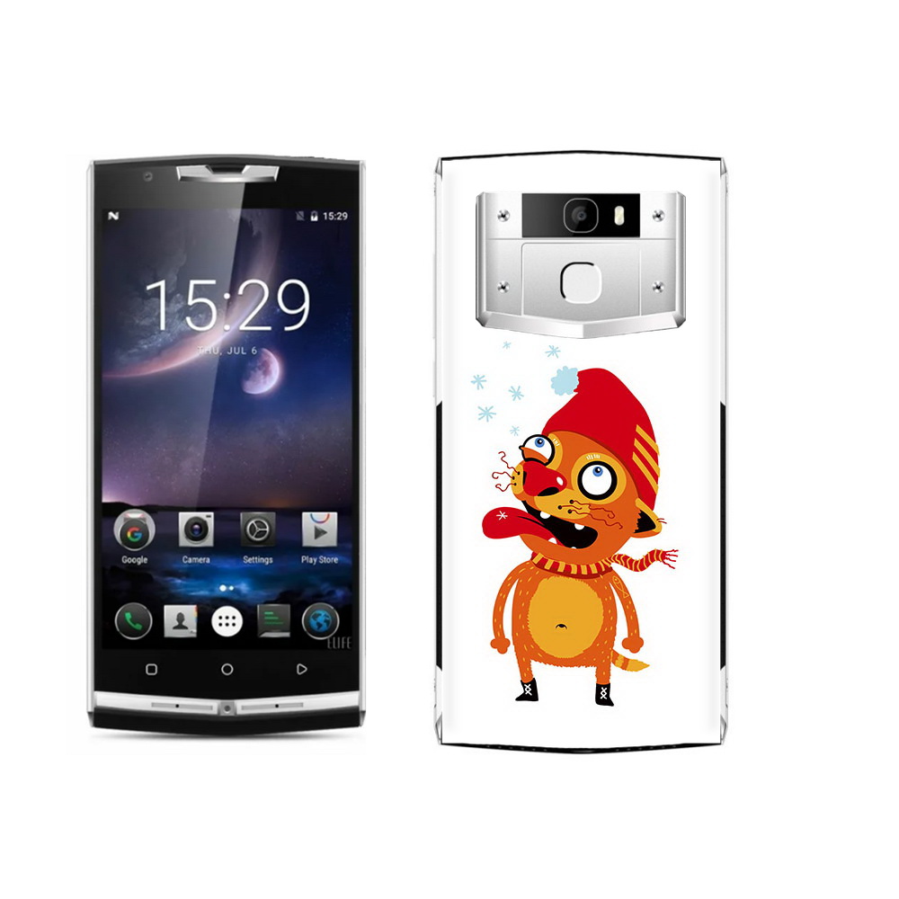 

Чехол MyPads Tocco для Oukitel K10000 Pro Зимний кот, Прозрачный, Tocco