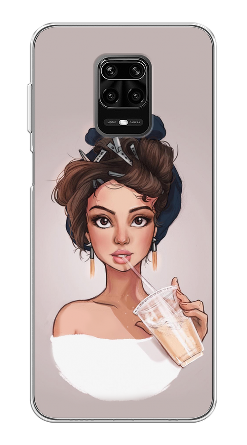 

Чехол на Xiaomi Redmi Note 9 Pro/9S "Девушка с фраппе", Серый, 38050-6
