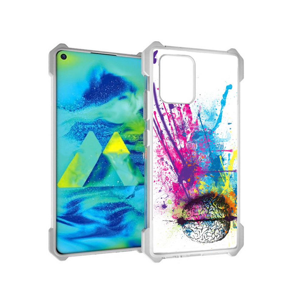 

Чехол MyPads Tocco для Samsung Galaxy S10 Lite яркий красочный мозг (PT143840.502.710), Прозрачный, Tocco