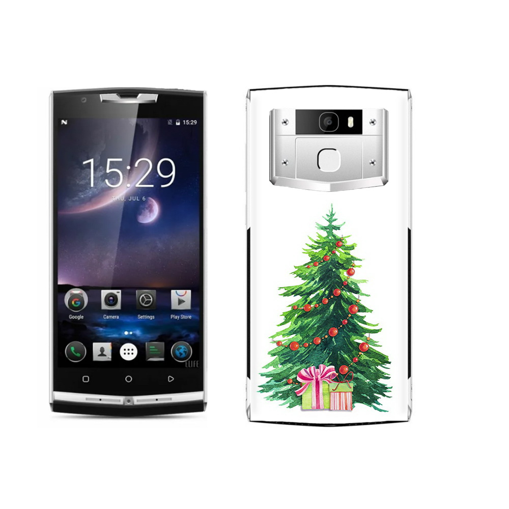 Чехол MyPads Tocco для Oukitel K10000 Pro Елка новогодняя с подарками акварель