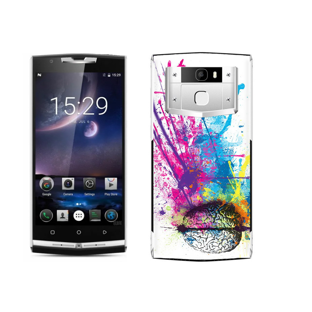 

Чехол MyPads Tocco для Oukitel K10000 Pro яркий красочный мозг, Прозрачный, Tocco
