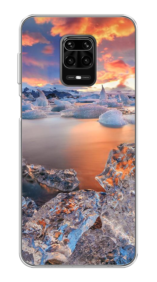 

Чехол на Xiaomi Redmi Note 9 Pro/9S "Ледники", Синий;оранжевый, 38050-2