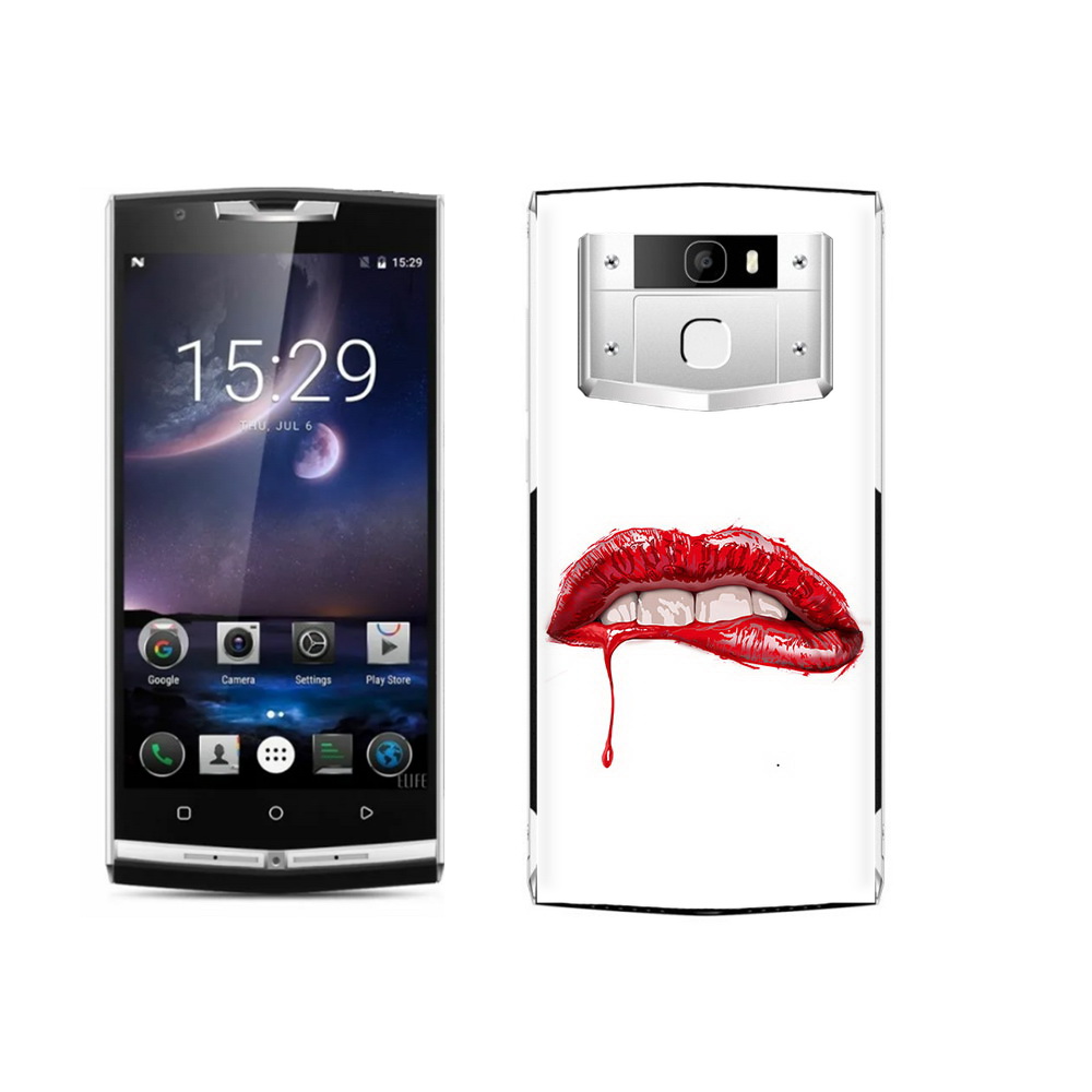 

Чехол MyPads Tocco для Oukitel K10000 Pro яркие красные губы, Прозрачный, Tocco
